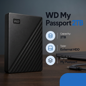 ฮาร์ดดิสก์ภายนอก My Passport ความจุ 2TB ตัวเรือนพลาสติกแบบพกพา ขนาด 2.5 นิ้ว USB 3.0 แคช 16MB ความเร็ว 5400 รอบต่อนาที สำหรับแล็ปท็อป สำนักงาน และการเดินทาง - Product Image 3