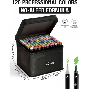 120pcs Dual Tip Art Markers Classic Double Head Design Blendable Alcohol Ink Set for <b>Drawing</b> and Coloring - Product Image 3