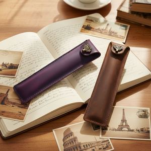 Estuche para Bolígrafo de Cuero Vacuno, Moderno, de Cuero Crazy Horse, Duradero, Funda para Bolígrafo Promocional, Regalo de Bienvenida, Cuero Genuino - Product Image 2