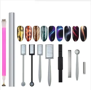 TSZS Best Selling Multi-Function Nail Magnet Tool Double-head Magnet Stick 3D Magnetic Pen Nail Manicure Tool