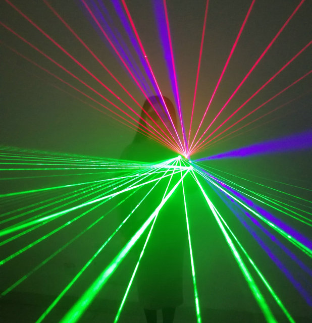 4-Finger Colorful Light Single Multi Beam Custom Hot Sell Party LaserTrend Finger LED Luminous Gloves for Night Lighting Show