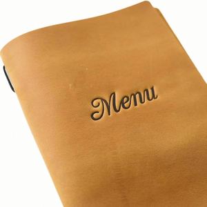 Cubiertas Rígidas para Vino de Cuero PU Duraderas y Personalizadas, Carpeta de Menú para Cafetería, Libro de Menú para Bar - Product Image 4