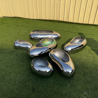 OEM ODM Sculpture abstraite moderne de pierres d'acier inoxydable de caillou de métier en métal de jardin extérieur