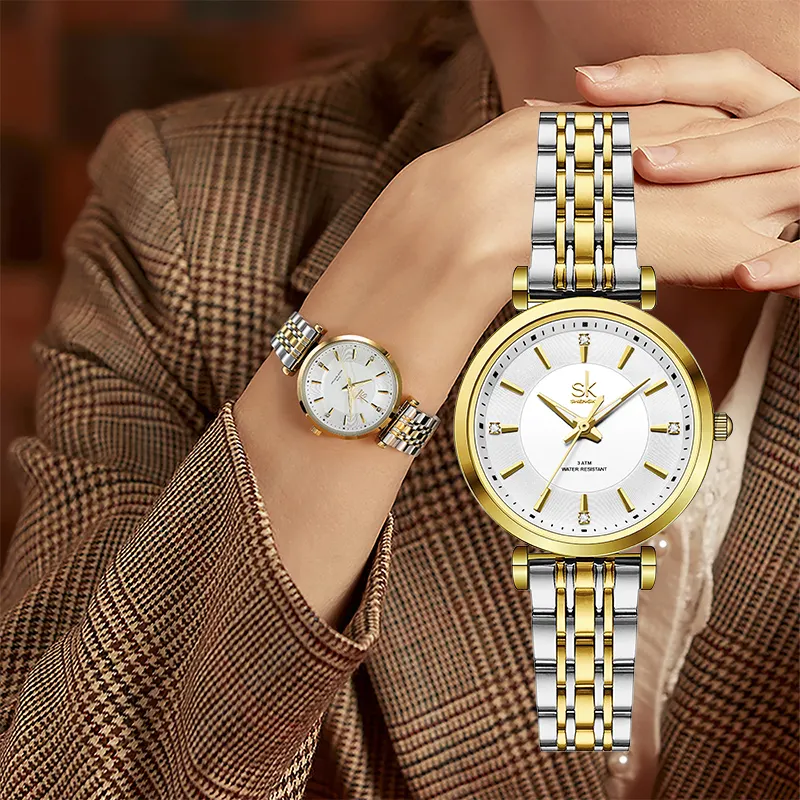 Wholesale Amazon Hot Models Business Women's Wrist Watch Waterproof Gold Women's Watch Classic Stainless Steel Fashion Watches