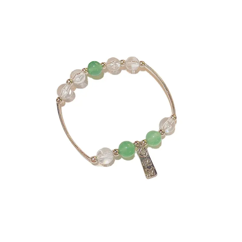 Premium Gevoel Van Mint Groene Kralenarmband Vrouwelijk Licht Luxe Niche Eenvoudig Temperament Waarzeggende Armband Armband Hand