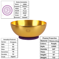 Cuencos cantores sintonizados 240 HZ B3 Note, 10 pulgadas de terapia de frecuencia Schumann para baño de curación con sonido Ideal para meditación Yoga