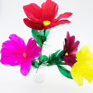 Flores de manga, flores redondas de colores, nuevas flores redondas grandes, flores de plumas artesanales, accesorios de magia para escenario King Magic al por mayor - Product Image 5