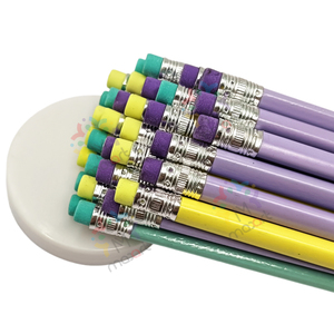 Vente en gros de crayons de bureau aiguisés en bois design tendance HB crayons d'école personnalisés de haute qualité avec oreillette pour étudiants - Product Image 1