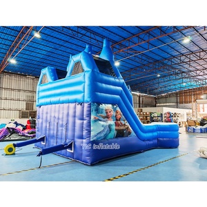 Tobogán Acuático con Temática de Frozen, Tobogán Doble, Casa de Brinco, Alquiler para Fiestas Infantiles, Parque Infantil - Product Image 3