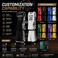 Conjunto de Uniforme de Baloncesto Personalizado Reversible, Sublimado, de Secado Rápido y Transpirable para Adultos/Niños