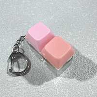 Porte-clés clavier mécanique 2 touches avec lumière LED, logo personnalisé, fidget clicker tactile, anti-stress, breloque de sac