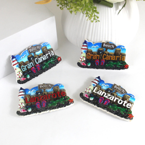 ตู้เย็นแม่เหล็กเรซินสั่งทำของที่ระลึกด้วย UV พิมพ์3D ชื่อเมือง grancanaria ดีไซน์ชายหาดเป็นมิตรต่อสิ่งแวดล้อม - Product Image 3