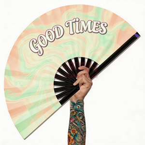 Abanico Plegable Personalizado Grande con Impresión Personalizada de Bambú Ecológico para Festivales y Fiestas con Brillo UV - Product Image 1