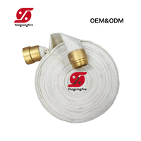 Selang Tekanan Tinggi Berlapis PVC Putih 1 1/2"  Selang Single Jacket dengan Kopling Kuningan NH 50 kaki untuk Penggunaan Pemadam Kebakaran