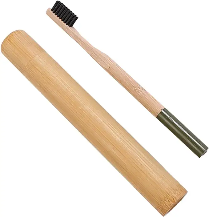 1 Set Bamboo Toothbrush Set Eco Friendly Toothbrush with Travel Case Sustainable Toothbrush Travel Kit for Travel Hotel Homestay