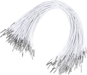 Cordón de Macramé Elástico Recubierto de 11.8 Pulgadas con Extremos Metálicos para Bolsas, Calzado y Proyectos de Bricolaje (Blanco) - Product Image 1
