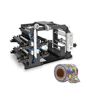 Machine d'impression d'étiquettes 4 couleurs, imprimante flexgraphique entièrement automatique à grande vitesse