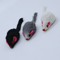 Jouets pour chats en fourrure de lapin, gris, blanc, noir, avec sons à l'intérieur, jouets amusants pour chats