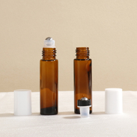 Botol Roll-on Kaca Kecil Bulat Kosong 5ml 6ml 8ml 10ml  Warna Bening, Amber, Hitam, Biru untuk Parfum dan Minyak Esensial (Custom)