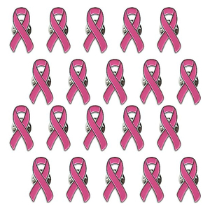 Épingles personnalisées en métal avec logo, ruban jaune et rose, pour la sensibilisation au cancer du sein chez la femme - Product Image 2