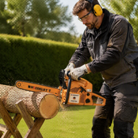 Tronçonneuse à essence professionnelle 54,6 cm³ W9070A 3,2 kW, coupe-bois robuste