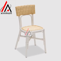 Chaise d'enfant empilable en rotin naturel pour jardin, couleur pastel, mobilier d'extérieur, chaises d'enfants pour fête, chaise d'enfant en bois mignonne