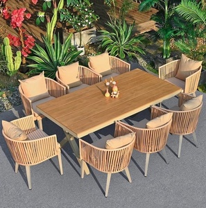 Set Tavolo da Esterno in Rattan STG, Set da Pranzo per Balcone, Giardino e Hotel, per 4/6/8 Persone - Product Image 1