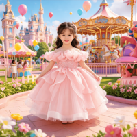 Robe de cérémonie pour enfant en tulle à volants et sequins, tenue de baptême pour bébé fille, robe de princesse pour mariage ou demoiselle d'honneur