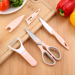 Set di 3 Forbici da Cucina in Acciaio Inox per Grattugiare e Pelare <span class=keywords><strong>Frutta</strong></span> e Verdura con Fodero Protettivo - Product Image 5