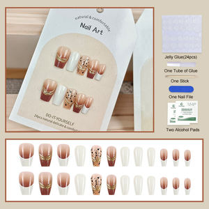 OEM Naturel DIY Manucure Français Cercueil <span class=keywords><strong>Faux</strong></span> <span class=keywords><strong>Ongles</strong></span> Court Moyen À La Main De Luxe 3D Presse Sur Les <span class=keywords><strong>Ongles</strong></span> - Product Image 5