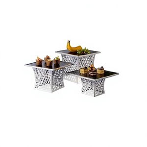 Ensemble de 3 supports de présentation de nourriture pour buffet de tailles différentes, qualité supérieure, taille et forme personnalisées, support à gâteau au prix le plus bas - Product Image 1