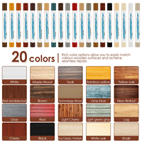 Kit de réparation de meubles en bois 22 pièces, résultat durable, crayons de couleur assortis pour le bois avec grattoir pour le sol, l'armoire, la table, la porte