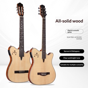 <span class=keywords><strong>40</strong></span> İnç Ladin Şeftali Gövdeli Masif Ahşap Folk Elektro Akustik Gitar Elektroplastik Kutu - Product Image 2