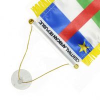 Drapeau personnalisé de la République centrafricaine 10x15cm, mini-guirlande de fenêtre en satin premium, fanion de voiture à ventouse, résistant aux UV, décoration