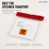 Sac de transport sécurisé pour échantillons médicaux à usage unique avec tampon absorbant pour laboratoire/hôpital/cliniques