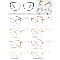 MS 95667 Monturas de Gafas Ópticas de Metal con Diseño Ojo de Gato para Mujer, Patillas Modernas, Diseño Anti-Luz Azul, Logotipo Personalizado, Coloridas