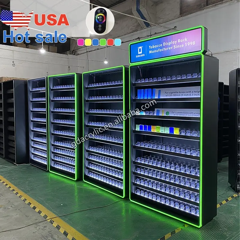 Satom USA Amerika Tabak Display Stand Möbel Rack Boden Zigarette Vitrine Vitrine für Smoke Shop Convenience Store