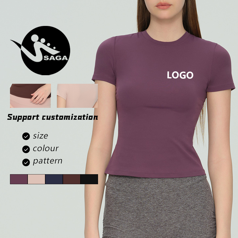 OEM Custom Quick-Dry Breathable Spring Sportswear Workout Top Women Outdoor Yoga Sports T-shirt for Women