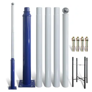 Poste de farola dividido personalizado, poste de lámpara galvanizado de 5m, precio no extraíble, columna de alta resistencia, poste de lámpara para exteriores
