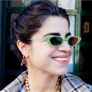 Hecho de ojo de gato gafas de sol mujer delgada tortuga gafas pequeñas Gafas de Metal de moda negro gafas de sol - Product Image 2