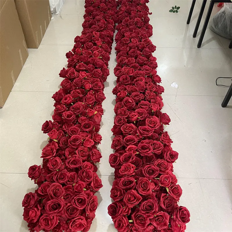 IFG wedding floral supplier elegant 10ft red rose peony orchid flower swag garland decoration