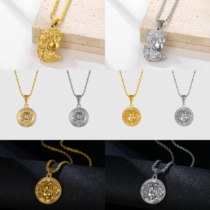 Acero inoxidable único antiguo griego mitología mujer serpiente Medusa colgante para hombres mujeres joyería Vintage - Product Image 3