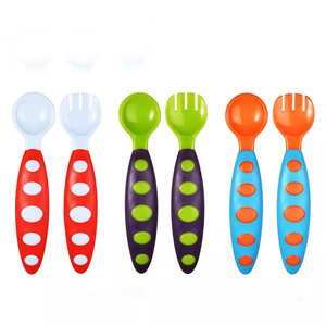 Juego de Tenedor y Cuchara para Bebé, Utensilios de Alimentación, Kit de <span class=keywords><strong>Cubiertos</strong></span> Educativos, Vajilla para Niños Pequeños, Regalo con Estuche de Transporte - Product Image 5