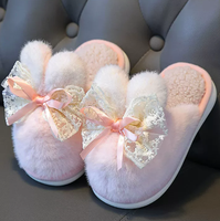 Chaussons chauds antidérapants de haute qualité avec un design à nœud, souples, confortables, douillets pour la maison, sandales intérieures moelleuses