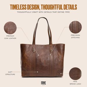Bolso Tote Melissa de Frye para Mujer, Bolso Grande de Cuero Genuino con Correa Ajustable y Bolsillos - Product Image 4
