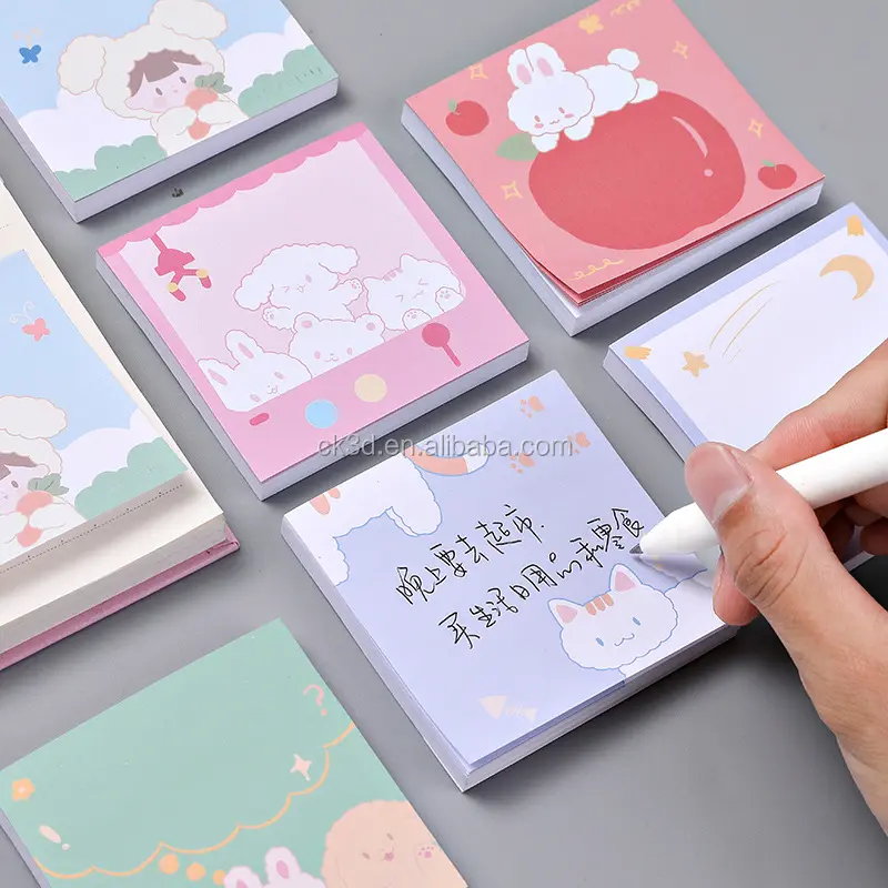 wholesale Serial memo pads Simple Scrapbook Sticker Post Sticky Notes Office Stationery Food Lovely Sticker Note