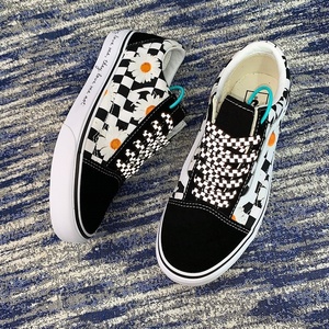 Flat Rope Polyester Shoelaces Checkerboard White and <b>Black</b>, Classic Canvas Sneaker <b>Laces</b> for Casual Sports Men Women - Product Image 2