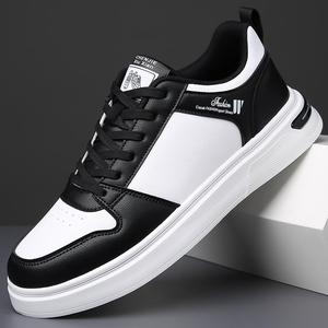 Chenje Xiu Xian – Baskets en cuir blanc pour homme, bout rond, semelle épaisse, chaussures de marche amorties - Product Image 2