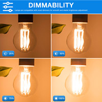 Ampoule LED Vintage Edison 2W-12W Dimmable A60 Source de lumière SMD 2200K-3000K Ambre Clair E27 pour la maison et la salle de bain