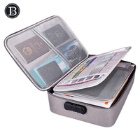 Boîte de rangement de documents antichoc, sac de rangement de documents à plusieurs couches, boîte de finition avec serrure pour certificat de grand nombre